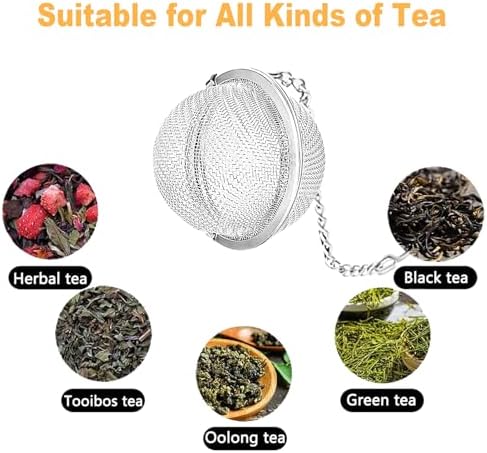 TeaSanavie 2-Pack Tea Infuser for Loose Leaf Tea, 304 Stainless Steel