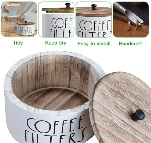 Coffee Filter Holder Wooden Coffee Filter Container Coffee Filter