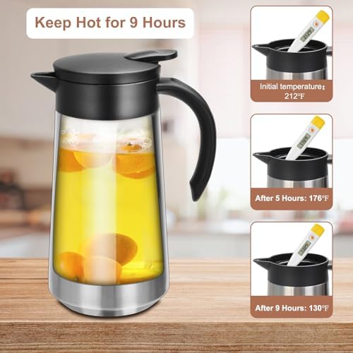 GearRoot 28oz Small Coffee Carafe Insulated Coffee Pot, Silver