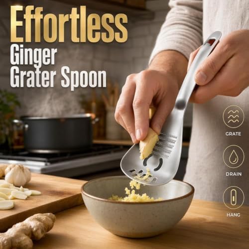 5-in-1 Stainless Steel Cooking Spoon,Multifunctional Stainless Steel