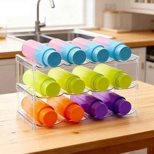 acDesign 2PCS 3 Tier Stackable Water Bottle Organizer, Large