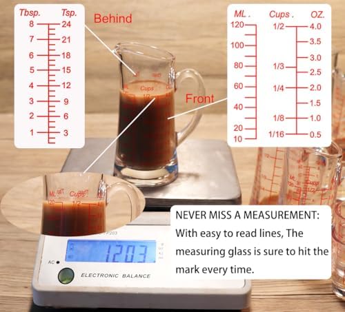 Ackers Shot Glass Measuring Cup 4 Ounce/120ML Liquid Heavy High