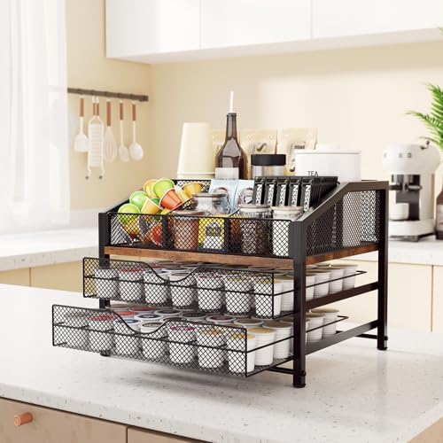 Homsorout Coffee Bar Organizer, Holds 84 K Cup