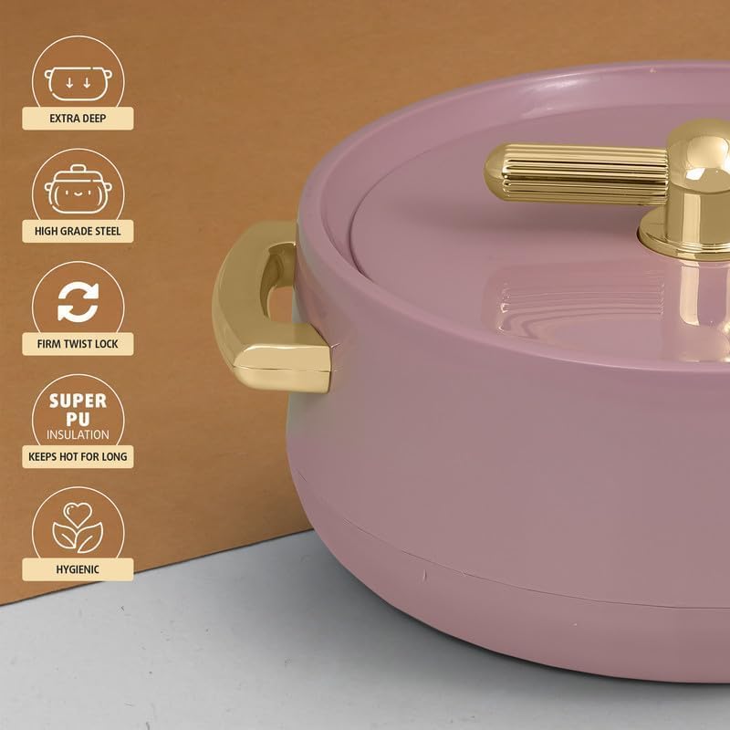 Casserole Inner Steel BPA Free|Advanced P.U. Insulation Keeps Food hot