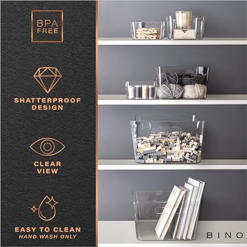 BINO | Plastic Organizer Bins, X-Small - 4 Pack | THE SOHO COLLECTION