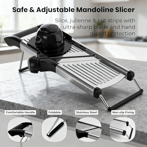 Mandoline Slicer with Julienne Blade, Stainless Steel