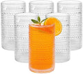 Large Vintage Hobnail Drinking Glasses Set of 6, 16oz Clear Highball