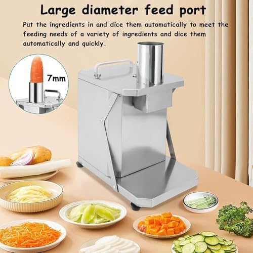 Electric Commercial Vegetable Cutter, 100W, Stainless Steel
