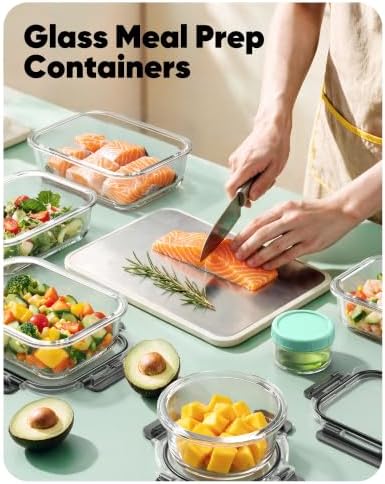 BiuLeon 40 PCS Glass Food Storage Containers with Lids