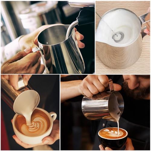 Milk Frothing Pitcher, 18oz/550ml Stainless Steel Milk Frother Cup