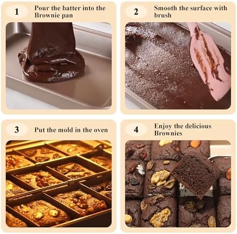 Brownie Pan with Dividers 12-In-by-8-In, Non Stick