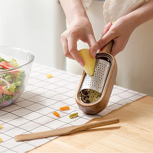 Wooden Cheese Grater with Handles - Kitchen Grater Wooden Shredder