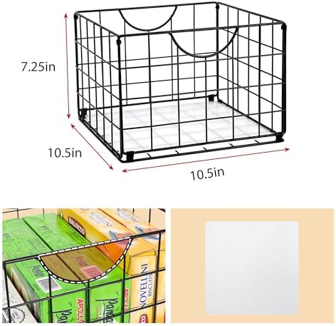 DINGTAI Metal Wire Basket Organizer Foldable Set of 6, Food Storage