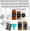 WUWEOT 24 Pack Plastic Spice Jars, 4 oz Spice Bottle Square Seasoning