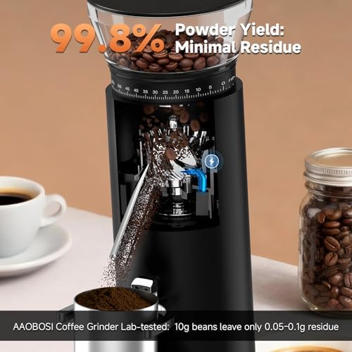 AAOBOSI Cordless Burr Coffee Grinder, 60 Settings