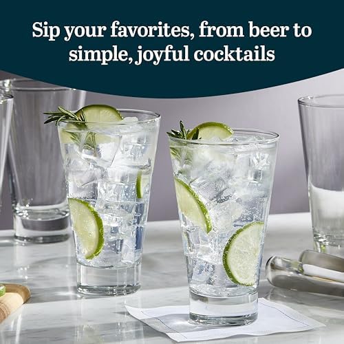 Libbey Highball Glasses Set of 6, Clear Restaurant Quality 12 Oz