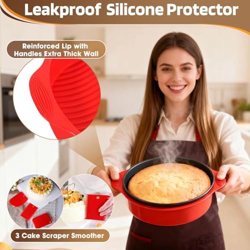 MASSUGAR 4 7 9 Inch Springform Pan Cheesecake Pan with Silicone