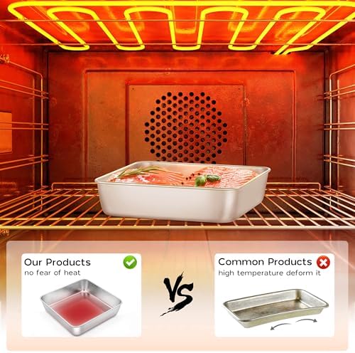 Onader 8x8 Inch Square Cake Baking Pan with Lid Set of 2