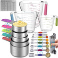 Magnetic Stainless Steel Measuring Cups and Spoons Set for Cooking &