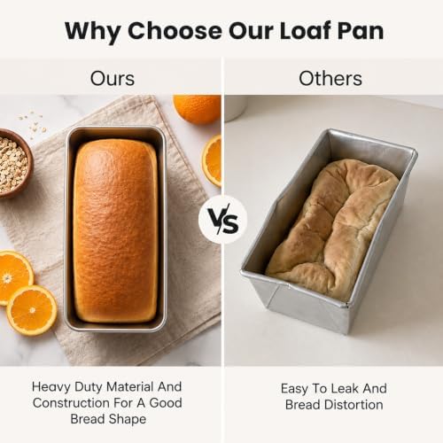 2 Pack Loaf Pans for Baking Bread Stainless Steel Loaf Pan