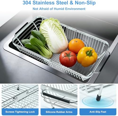 Over-the-Sink Expandable Dish Drying Rack