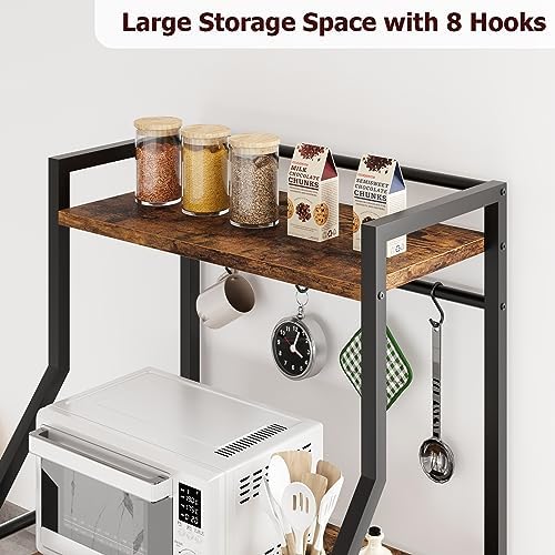 TrailBlaze Industrial 4-Tier Kitchen Bakers Rack, Rustic Brown
