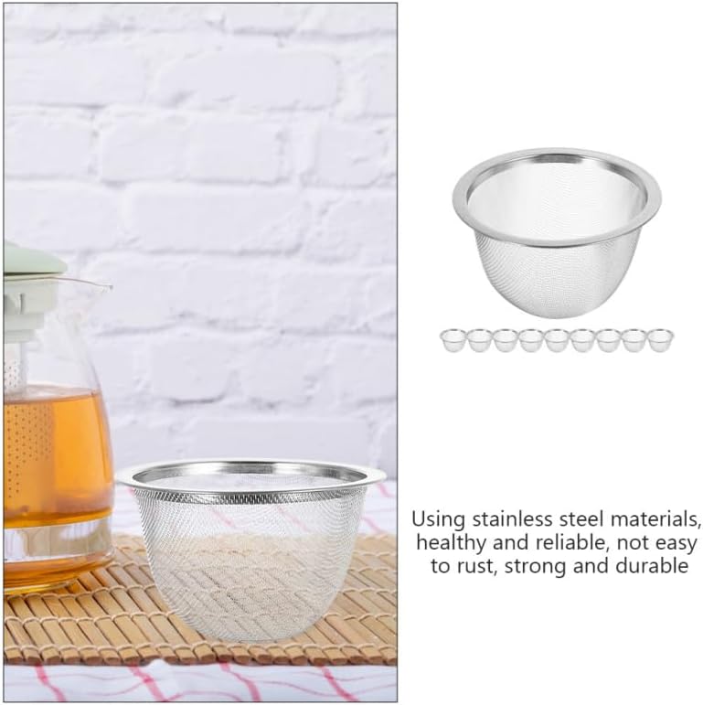 PRETYZOOM Stainless Steel Tea Infuser Tea Strainer 10 for Teapots and
