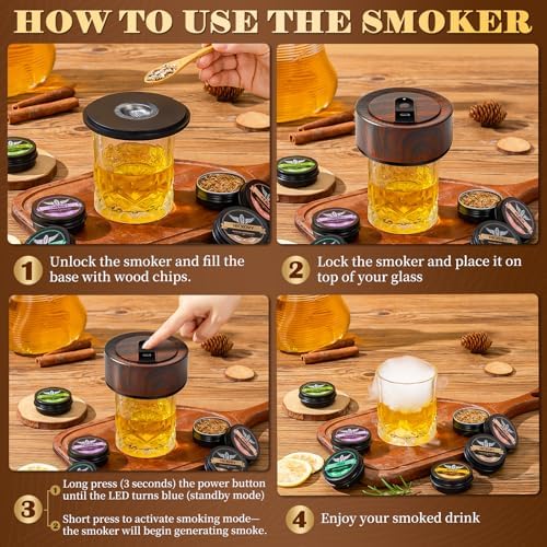 INSISART Electric Whiskey Smoker Kit, Old Fashioned Smoker Kit with