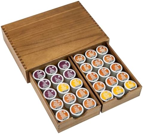 Wooden K Cup Organizer, 30-Pod Capacity