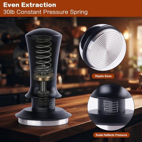 51mm Espresso Accessories Kit, 8 Pcs Coffee Tamper Set with Wooden