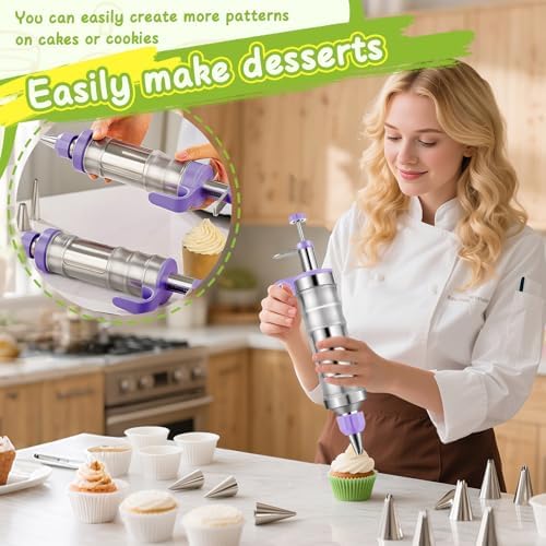 NOVANO Dessert Decorating Syringe Set, Frosting Piping Kit