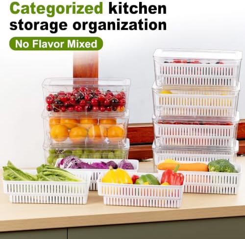 4-Pack Fruit Storage Containers with Pull-Out Colanders