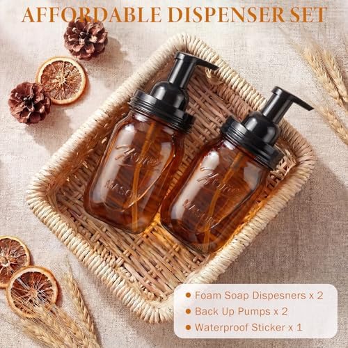 Amolliar Plastic Mason Jar Foaming Soap Dispenser Pump Lid