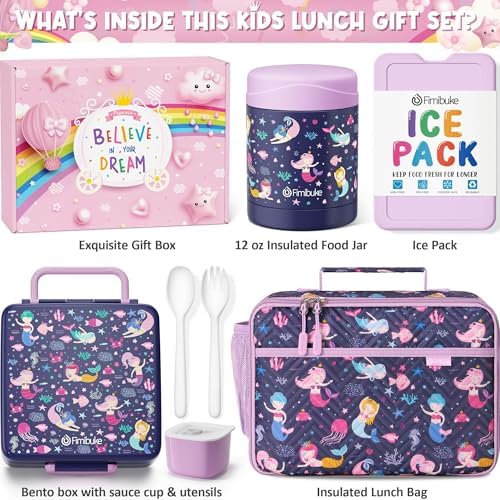 Fimibuke Kids Bento Snack Lunch Box with Thermo Insulated Toddler