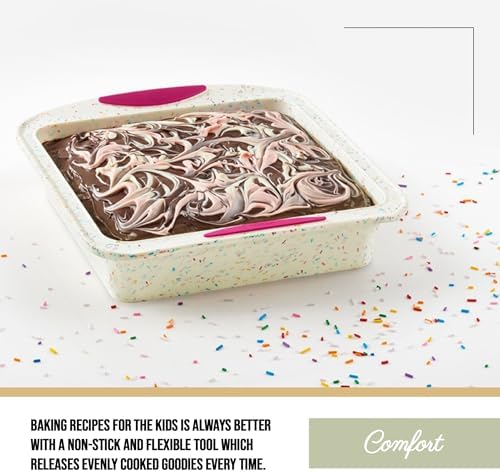 Trudeau 8x8in Confetti Silicone Cake Pan – Reinforced Hybrid of