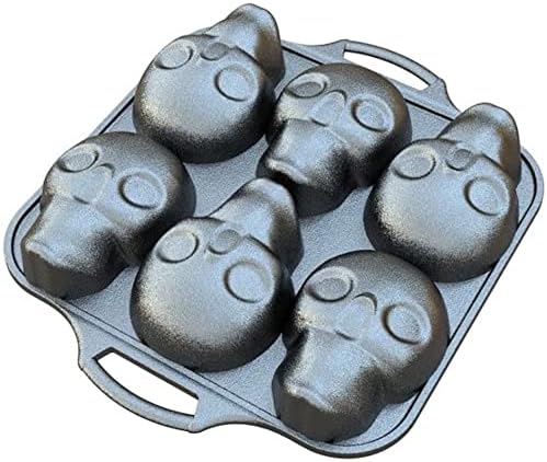 Lodge Pre-Seasoned Cast Iron Skull Mini Cake Pan, PFAS-Free