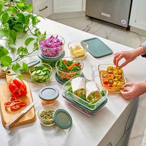 24pc Set Glass Food Storage Containers & Bowls with Airtight Lids