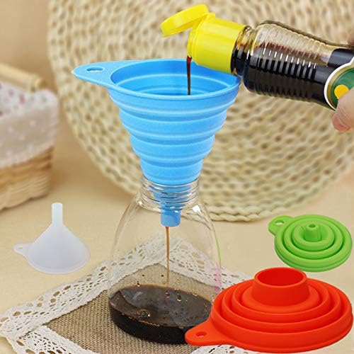 KongNai 4 Sizes Kitchen Funnel Set, Food Grade Silicone Collapsible