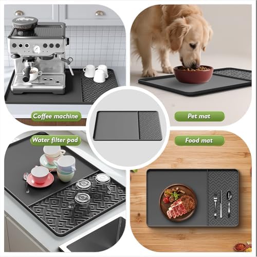 Silicone Coffee Mat with Raised Edges 24" x 16" – Waterproof