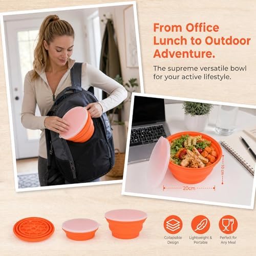 Salad Bowl, Silicone Collapsible Bowls With Lids 60oz, Salad Serving