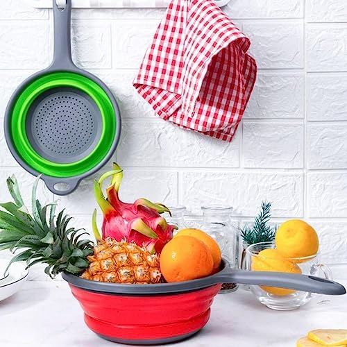 Collapsible Colander and Strainer, Plastic Sturdy Base, Space-Save