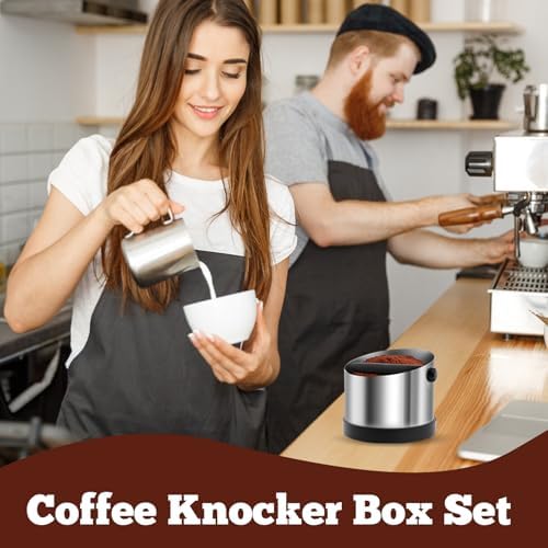 Knock Box Espresso Accessories, Shock-Absorbent Barista Style Coffee