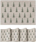 Artoid Mode Green Xmas Tree Vinyl Christmas Placemats Set of 4, 12x18