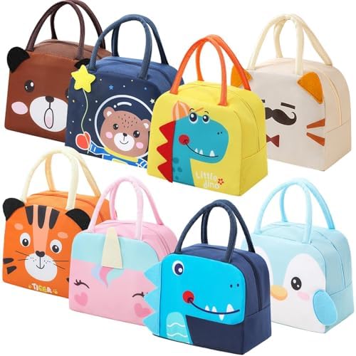 8PCS Insulated Lunch Bags, Animal Series