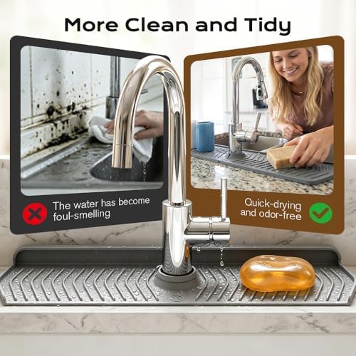 Kitchen Sink Faucet Mat, 2025 New Foldable Faucet Mat for Kitchen