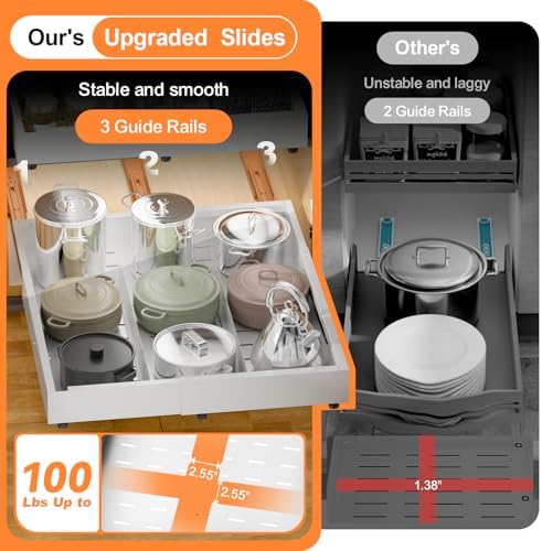 Pull out Cabinet Organizer Expandable W(12"-20") and D(16"-22"), No