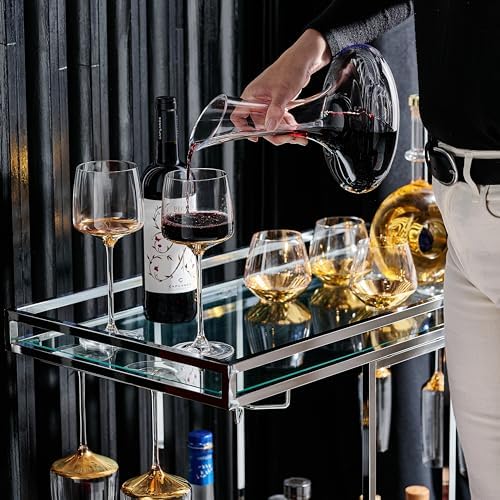 Large Elegant Red Wine Decanter with Aerator Pourer, 1600ml. - Hand