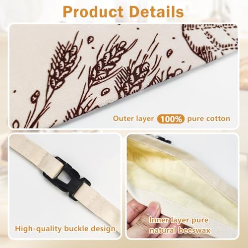 Reusable Beeswax Bread Bags, 2 Pack, 13x17 Inch