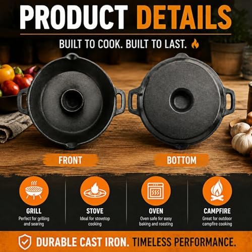 Vertical Cast Iron Chicken Roaster with Roasting Pan