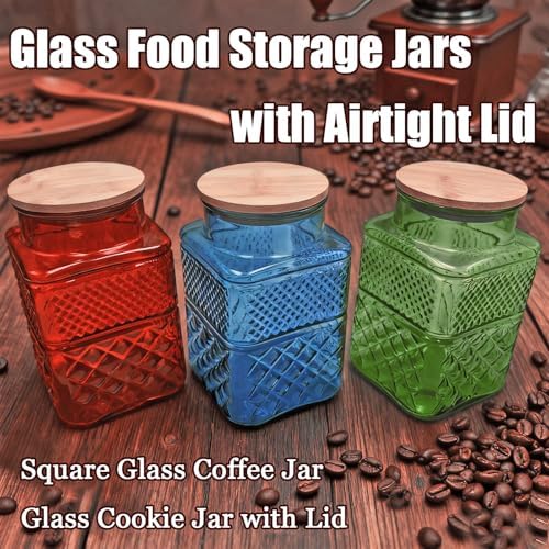 Coriario 60oz Coffee and Sugar Container Set of 2 Glass Canister with